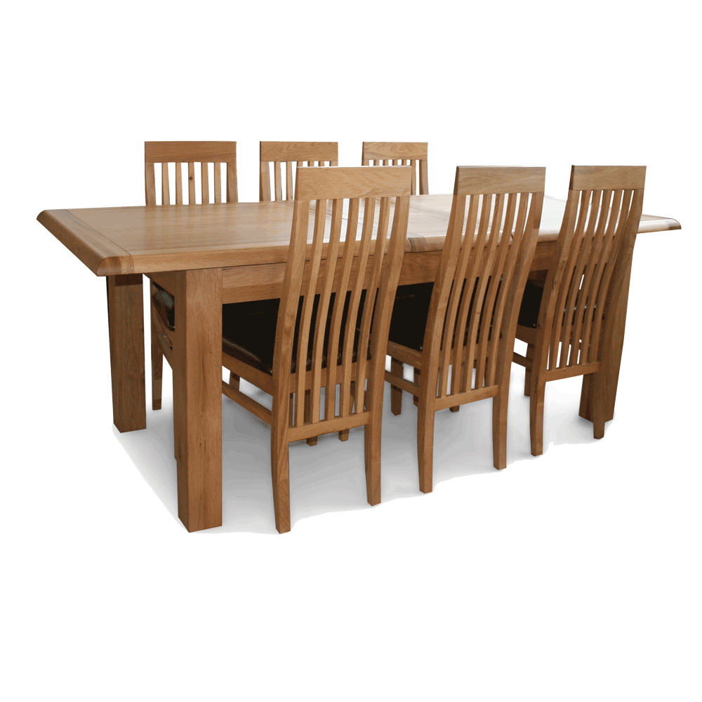 Solid oak dining table on sale and chairs for sale