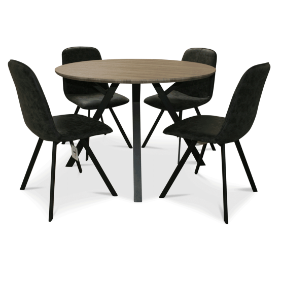 Mizen Round Dining Table & 4 Chairs