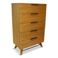 Lyon Oak Narrow Chest of Drawers